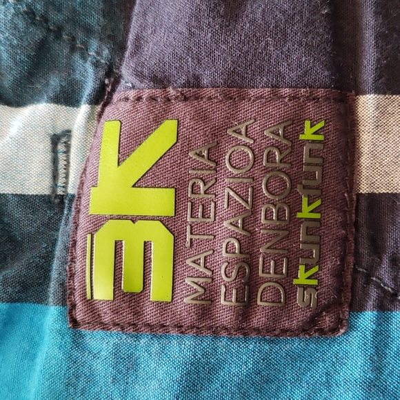 Skunkfunk Frantxoa 100% Cotton Blue/Green Shorts Size 34 - Picture 9 of 14